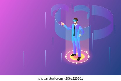 Concept of Future digital technology metaverse and Blockchain, Futuristic Tone background. Vector illustration eps10