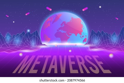 Concept of Future digital technology metaverse, colorful background. Vector illustration eps10