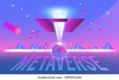 Concept of Future digital technology metaverse, colorful background. Vector illustration eps10