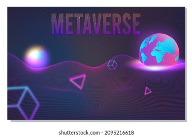 Concept of Future digital technology metaverse, colorful background. Vector illustration eps10