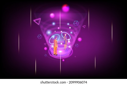 Concept of Future digital technology metaverse, colorful background. Vector illustration eps10