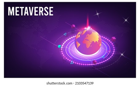 Concept of Future digital technology metaverse, colorful background. Vector illustration eps10