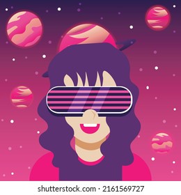 Concept of future digital technology metaverse, colorful background. Vector illustration eps 10