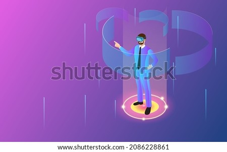 Concept of Future digital technology metaverse and Blockchain, Futuristic Tone background. Vector illustration eps10