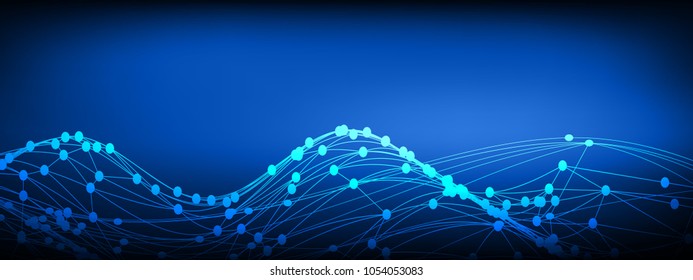 Concept futuristic tech wave background - stock vector