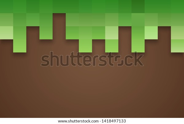 ゲームのコンセプト ピクセルの草と地面の背景 ピクセルの背景 印刷用の壁紙 ベクターイラスト Eps10 のベクター画像素材 ロイヤリティフリー