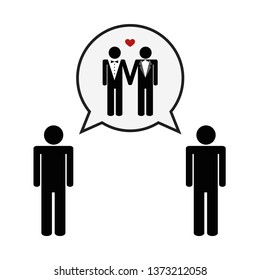 concept of gay love wedding pictogram vector illustration EPS10