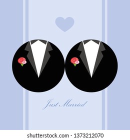 concept of gay love wedding of two men vector illustration EPS10
