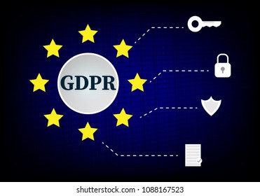 Concept GDPR, General Data Protection Regulation. illustration vector