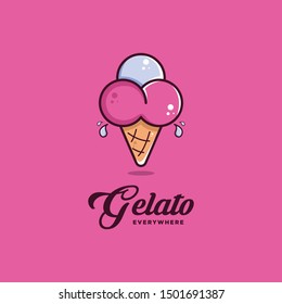 The concept of the gelato logo is fun, ice cream is interesting and colorful