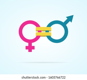 The concept of gender equality. Vector illustration.