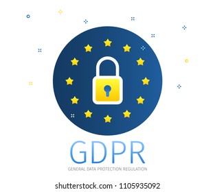 Concept of General Data Protection Regulation in European Union. EU GDPR. Flat design, vector illustration
