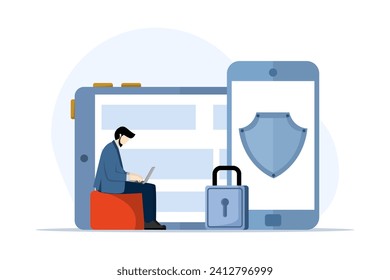 concept General data protection regulation, Control and security of personal information, browser cookie consent, GDPR disclosure data collection. Flat vector modern illustration on white background. svg