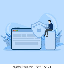 concept General data protection regulations, Control and security of personal information, browser cookie consent, GDPR disclose data collection Flat vector modern illustration svg