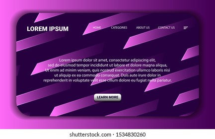 Concept geometric landing page template design