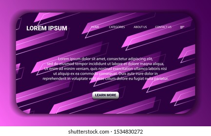 Concept geometric landing page template design