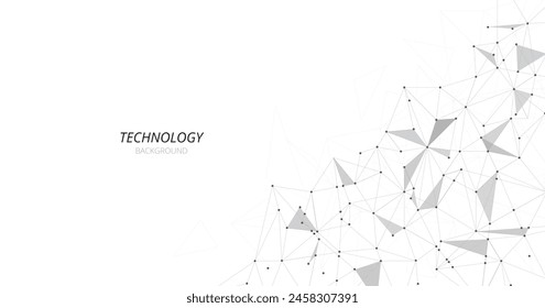Concept of geometric mesh lines on a white background. Triangle pattern. Geometric abstract background with simple Triangle elements.
