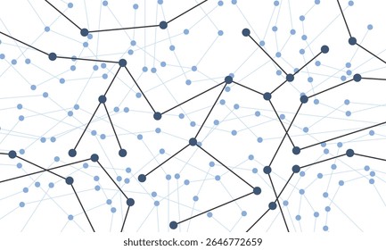 Concept of geometric mesh lines on white background. Background blue technology line connect circle communication network simple pattern on white background.