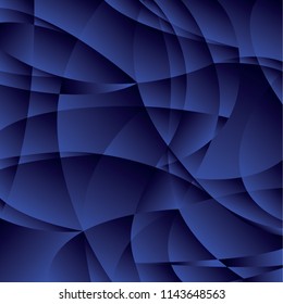 Concept geometric night blue background with curve shapes and gradient. stock illustration image for background. minimalistic design. abstract design for modern cover, brochure, flyer.