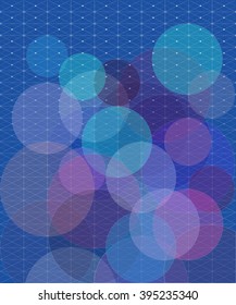 the concept of geometric shapes on blue background/ separation net