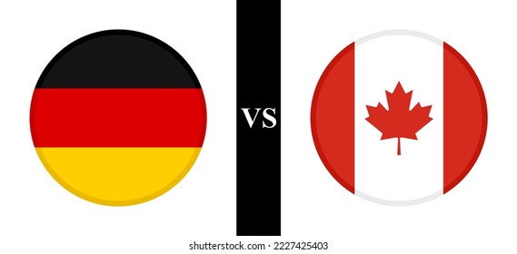 el concepto de alemania contra canadá. banderas alemanas y canadienses. ilustración vectorial