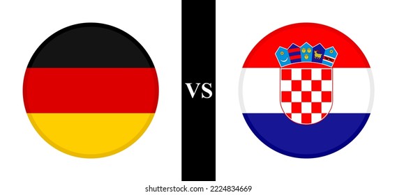 the concept of germany vs croatia. flags of german and croatian. vector illustration