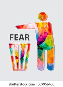 The concept of getting rid of fear.Vector illustration.