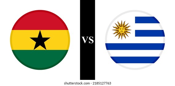 the concept of ghana vs uruguay. flags of ghanaian and uruguyan . vector illustration