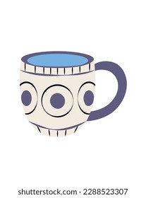 Concept Girl's stuff cup mug. This illustration is designed in a flat, vector style with a clear concept of girls stuff. Vector illustration.
