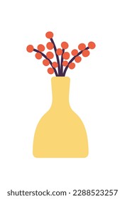 Concept Girl's stuff plant vase flowers. This illustration is designed in a flat, vector style with a clear concept of girls stuff. Vector illustration.