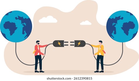 Concept of global business cooperation and connection,

