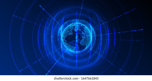 Konzept der globalen Erde zeigen schwarze Hintergrund. Vektorillustration