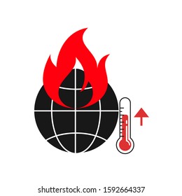 Concept of global warming. Flat style illustration. Isolated.