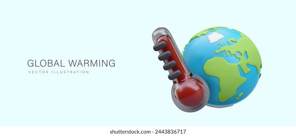 Concept of global warming. Rising temperature on planet