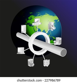 Concept of globalization and connecting various enterprise application across globe for any business need, this also can be represented for SOA, ESB related integrations Hub and spoke