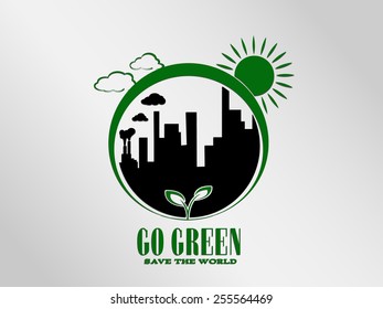 Concept Go green vector illustration