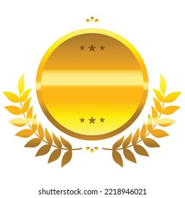 concept of golden badge with set of frame vector illustration