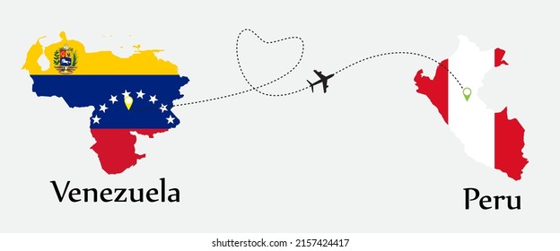 Concept a good tour travel and business of both country. Between Venezuela and Peru.