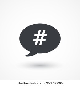 A Concept Graphic Chat Bubble With The Hash Tag