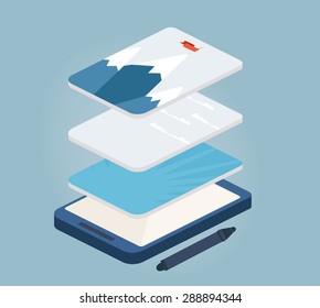Concept for graphic design, designer tools and software
