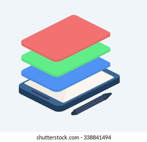 Concept for graphic design, designer tools and software