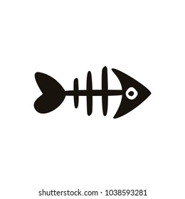 The concept of the graphic icon is sea fish. The skeleton of an animal. Vector illustration in a flat style for design.
