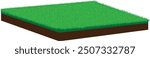concept of grass on 3D land floor ground isolation illustration