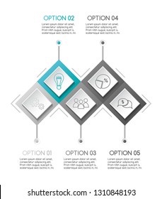 Concept of a gray infographic with business icons. Vector