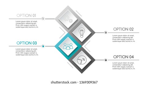 Concept of a gray infographic with business icons. Vector