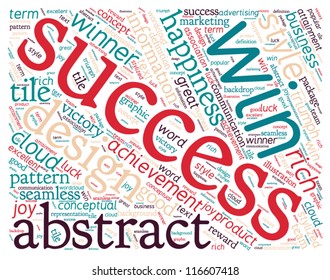 Concept with great terms Success, Win, Achievement Word collage. Vector Illustration template