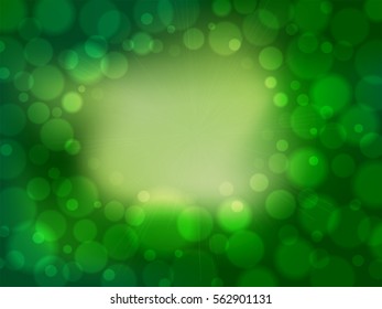 Concept of green bokeh abstract light and shine background