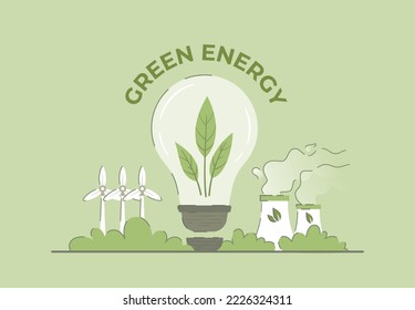 The concept of green energy. Environment. Eco-cities.