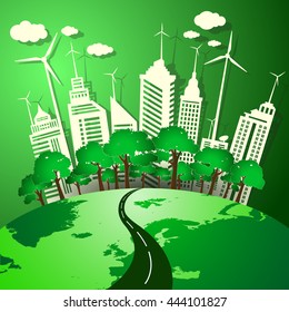 The concept of green energy from natural environmentally friendly.