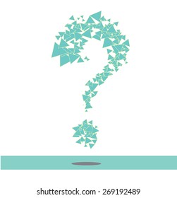 concept of green geometry  symbol, question mask